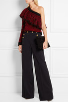 Thumbnail for your product : RED Valentino Stretch-piqué Wide-leg Pants - Midnight blue