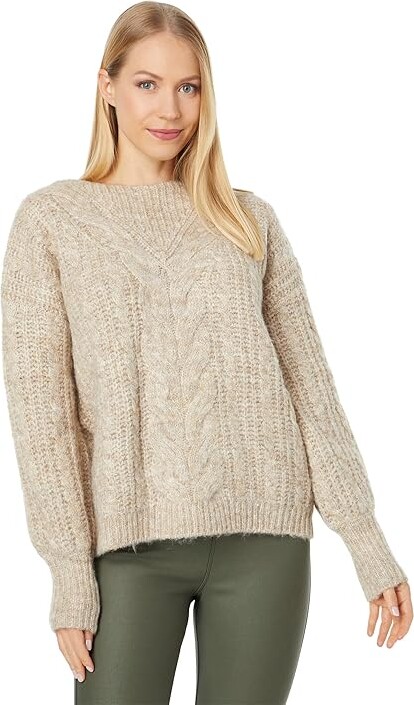 Hatley Cable Knit Pullover Women's Clothing Oatmeal Melange : XS, Nylon/Polyester/Spandex