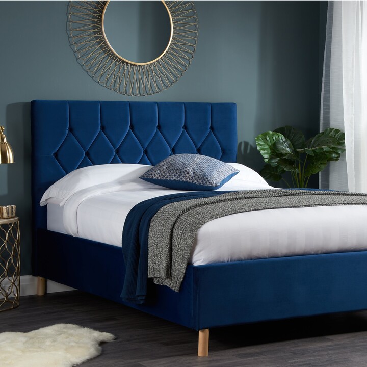 Dunelm Loxley Velvet Ottoman Bed Loxley Blue ShopStyle