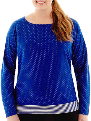 JCPenney Made For Life Reversible Dot/Stripe Sweatshirt - Plus