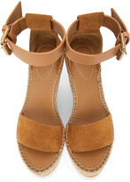 Thumbnail for your product : See by Chloe Tan Suede Glyn Platform Sandals