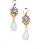 Thumbnail for your product : Alexis Bittar Teardrop Doublet & Blue Chalcedony Drop Earrings