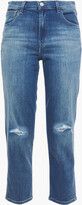 Thumbnail for your product : J Brand Cropped distressed faded high-rise slim-leg jeans