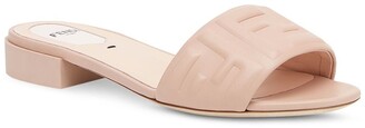 Fendi Debossed-Logo Slide Sandals