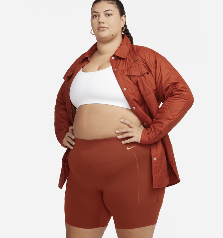 Nike Women's Universa Medium-Support High-Waisted 8 Biker Shorts with  Pockets (Plus Size) in Orange - ShopStyle