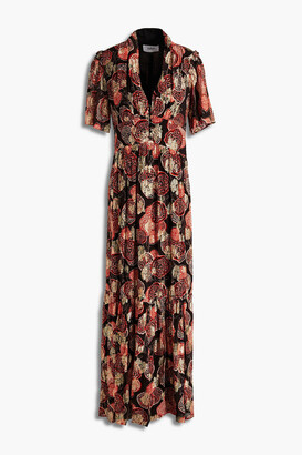 Samanta ruffled printed georgette maxi dress