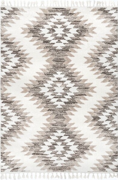 nuLoom NuloomAdeladeSouthwestern8x10ShagIndoorAreaRugforLivingRoomBedroomDiningRoomNurseryKitchenBeige/Ivory