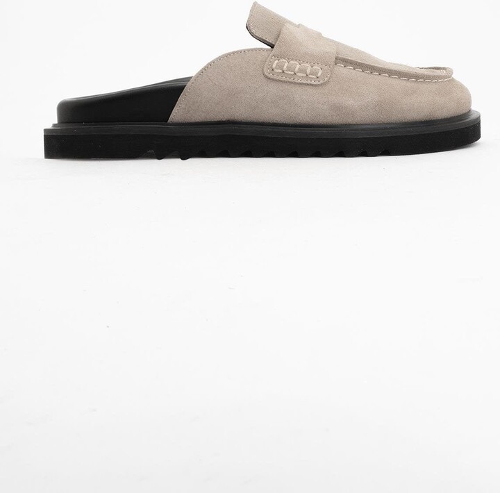 Forever & Always Shoes Neutrals Laven Beige Suede Leather Clogs