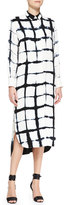 Thumbnail for your product : Adam Lippes Long-Sleeve Printed Shirtdress, White/Black