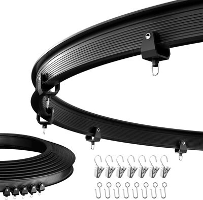 Symple Stuff Flexible Ceiling Curtain Track Ceiling Mount, Curved Curtain Rod, Sliding Curtain Track, Room Divider, Shower Curtain Rod, Wall Divider, 16.4 FT/ 5 M,