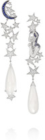 Thumbnail for your product : Lydia Courteille Moon and Star 18-karat white gold, moonstone, diamond and sapphire earrings
