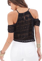 Thumbnail for your product : Forever 21 Open-Shoulder Lace Halter Top
