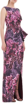 Kay Unger Renzo Floral Column Gown