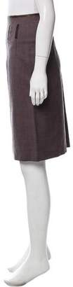 Wunderkind Virgin Wool Leather-Trimmed Skirt w/ Tags