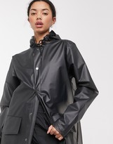 Thumbnail for your product : Rains clear hooded coat in foggy black