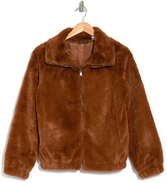 M By Magaschoni Faux Fur Zip Front Jacket - ShopStyle