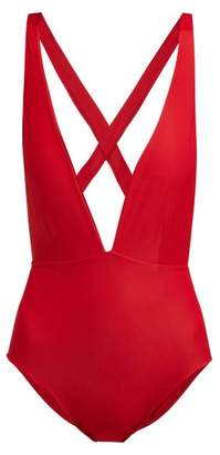 Haight Marina Plunge-neck Swimsuit - Red