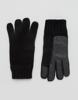 Thumbnail for your product : Dents Stirling Lambswool Glove With Leather Palm In Black