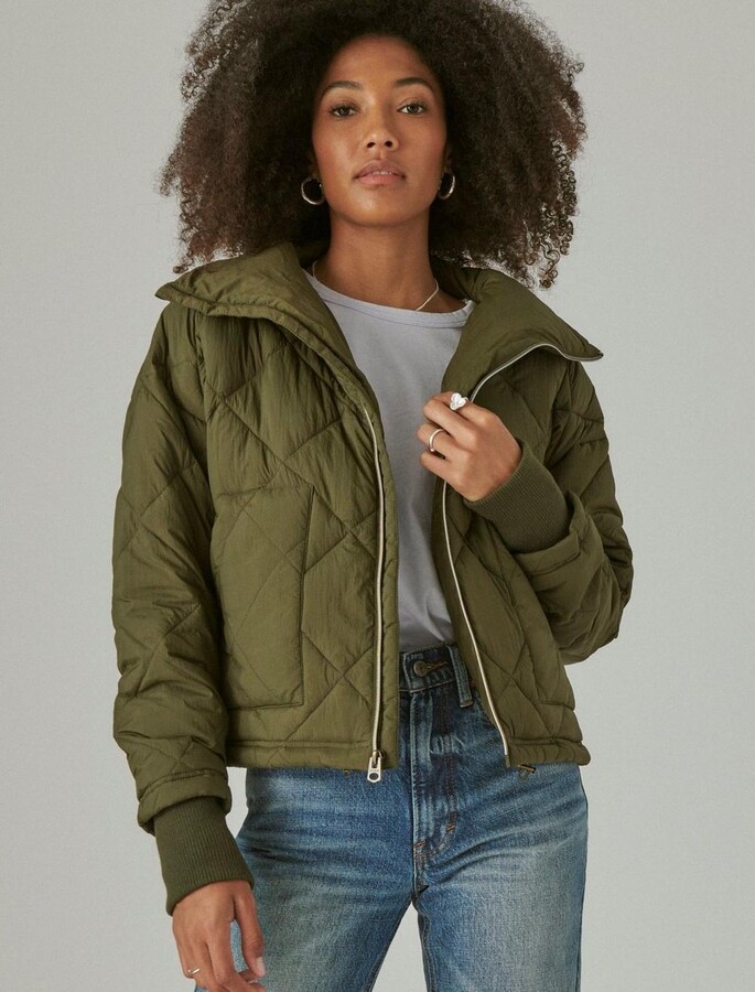 olive green padded jacket