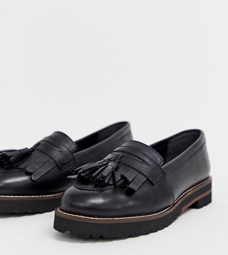 leather loafers wide fit