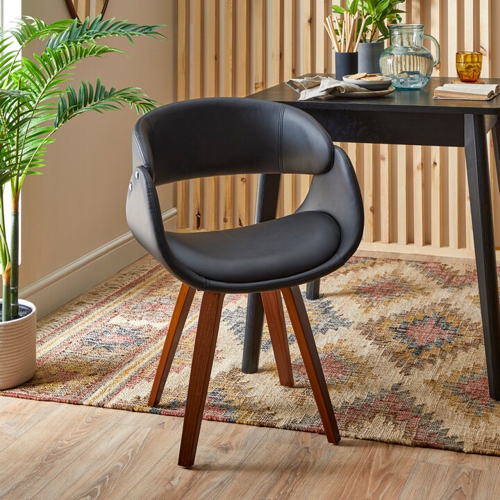 Dunelm Torcello Dining Chair, Faux Leather Black ShopStyle