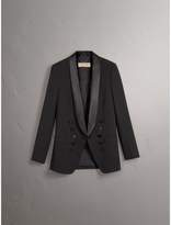Thumbnail for your product : Burberry Silk Satin Detail Wool Tailored Jacket
