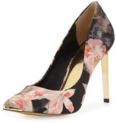 Thumbnail for your product : Ted Baker Opulent Bloom-Print Satin Pump