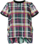 Thumbnail for your product : Sacai pleated-back check top