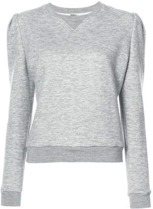Adam Lippes Luxe jersey sweatshirt with puff sleeves