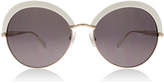 Max Mara MM Ilde II Sunglasses Ivory / Gold 25A 57mm