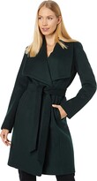 Thumbnail for your product : Cole Haan 39 Slick Wool Wrap Coat with Exaggerated Collar