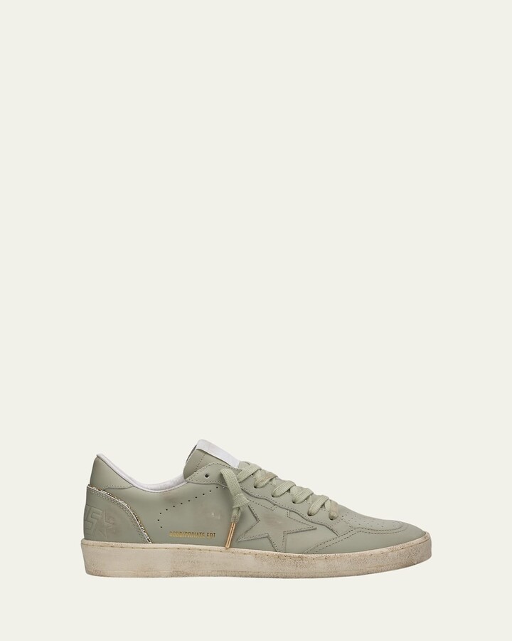 Golden Goose Ballstar Leather Glitter Low-Top Sneakers
