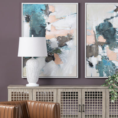 Bayou Breeze 31.75" Rattan Table Lamp With White Shade