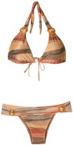 Thumbnail for your product : BRIGITTE Striped Buckle Embellished Bikini Set