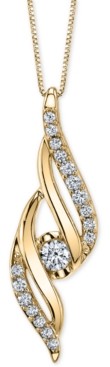 Macy's Diamond Twist 18" Pendant Necklace (1/4 ct. t.w.)