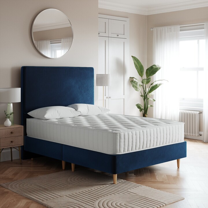 Dunelm Platform Velvet Bed Base Navy Blue ShopStyle