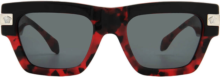 Versace Dark Grey Rectangular Men's Sunglasses VE4464 545787 52