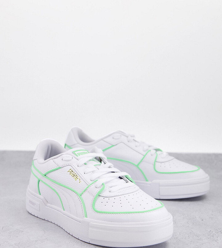Puma CA Pro neon pipe trainers in white and green exclusive to ASOS -  ShopStyle