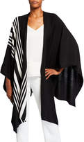 Thumbnail for your product : Joan Vass Plus Size Striped Poncho Wrap