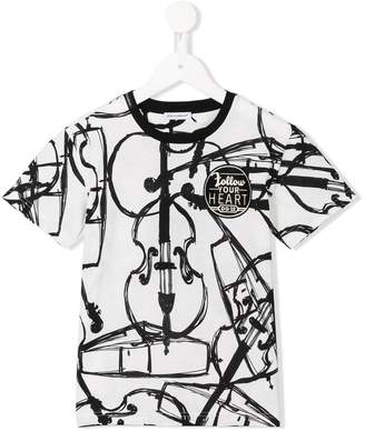 Dolce & Gabbana Kids violin print T-shirt