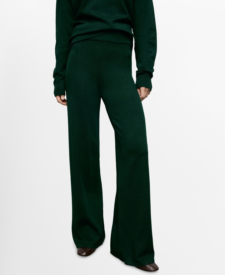 MANGO Women's Stitching Detail Knitted Trousers