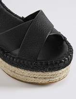 Thumbnail for your product : Marks and Spencer Leather Wedge Heel Cross Front Espadrilles