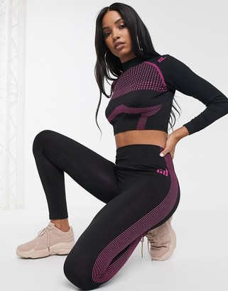 Criminal Damage long sleeve crop top in seamless contour co-ord