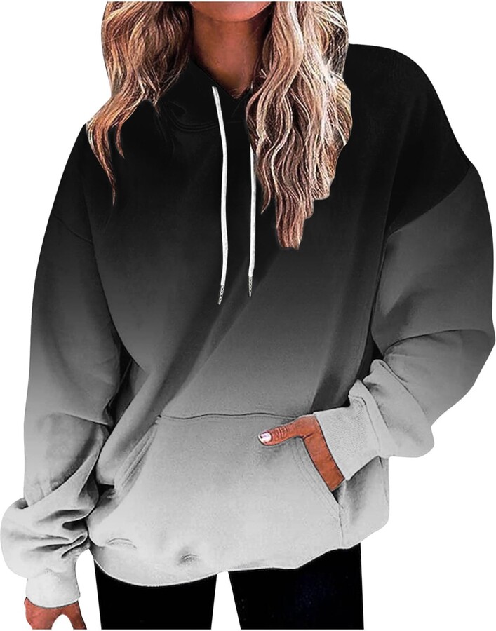 FunAloe Women's Hoodies Sweatshirts Hooded Sweater Dress Solid