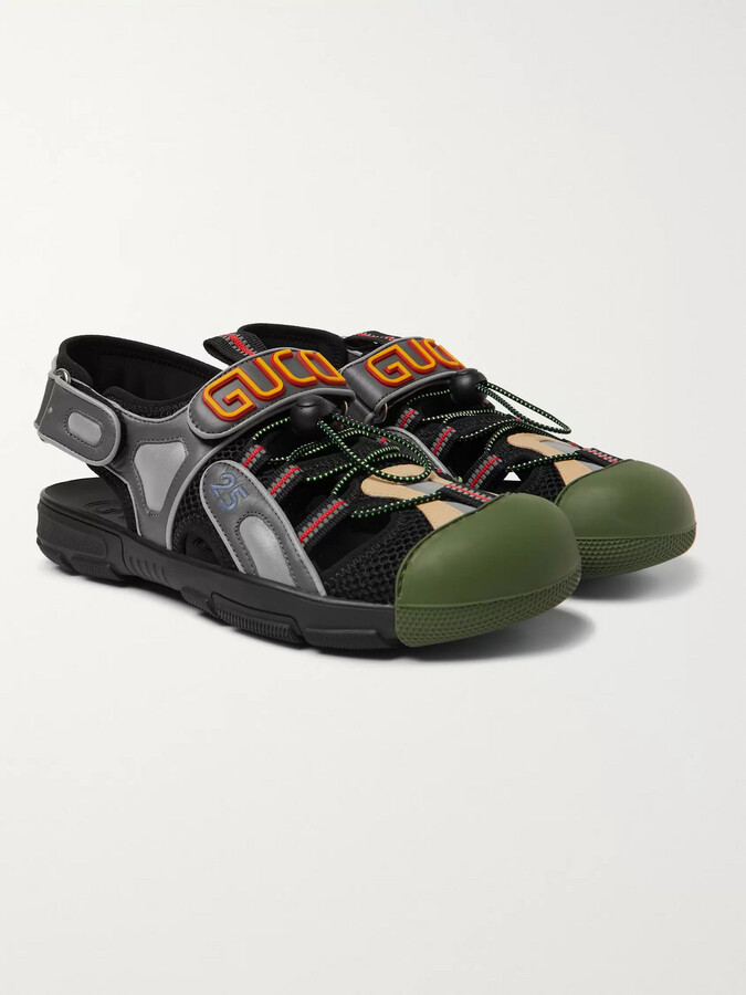 Gucci Logo-Detailed Rubber, Leather And 