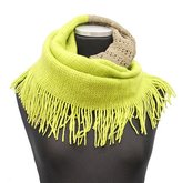 Thumbnail for your product : La Fiorentina Olive Green Infinity Scarf w/ Open Knit & Fringe