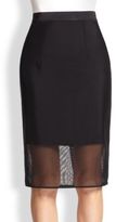 Thumbnail for your product : Milly Mesh Midi Pencil Skirt