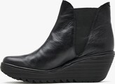 Thumbnail for your product : Fly London Woss Black Leather Wedge Ankle Boots