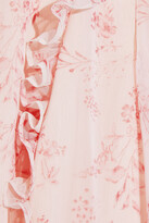 Thumbnail for your product : Mikael Aghal Ruffled floral-print georgette maxi dress
