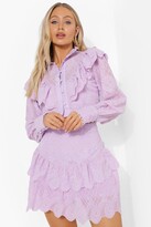 Thumbnail for your product : boohoo Double Ruffle Lace Mini Skirt